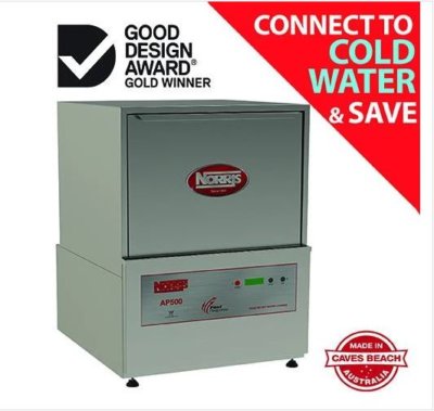 Norris AP500 Commercial dishwasher with cold water connection