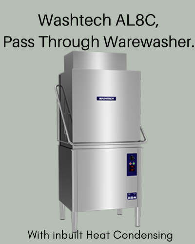 Washtech AL8C Passthrough warewasher with heat exttraction